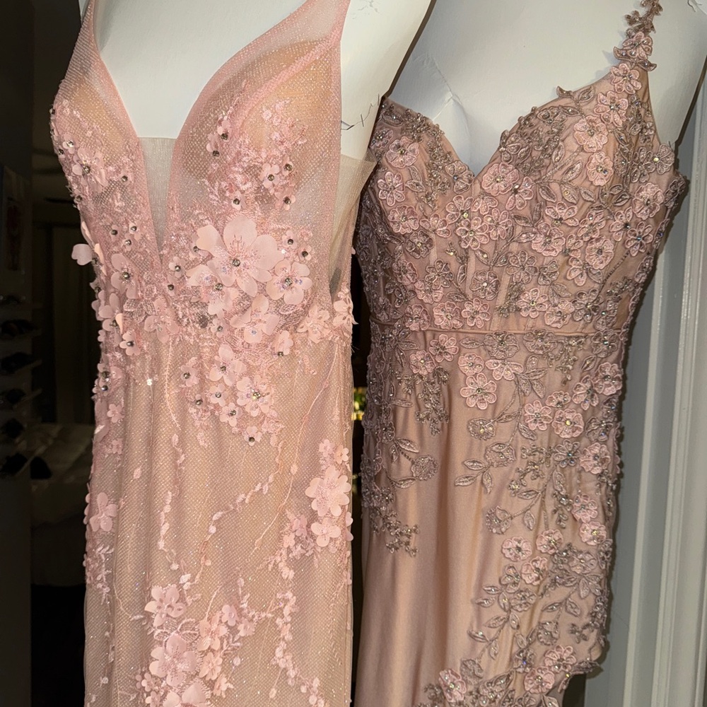 Floral Prom/Bridesmaids Dresses in Blush